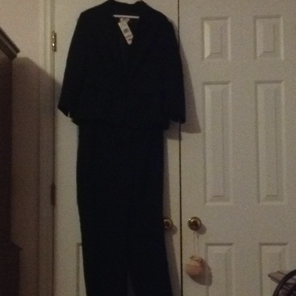 LeSuite Black/Blue petite PantSuit size 10P